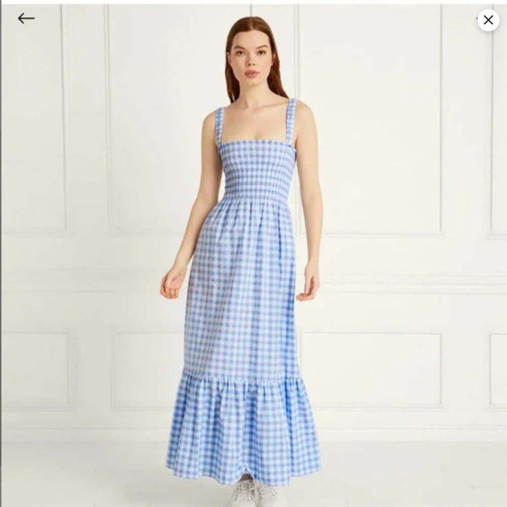 Hill House Home The Anjuli Nap Dress - Blue Clip Dot Check